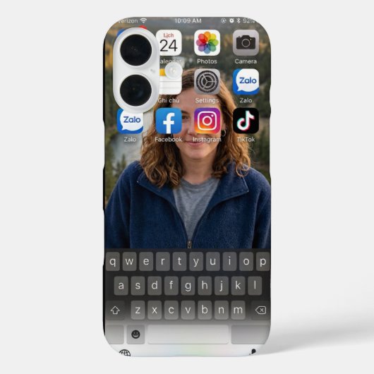 Realistisch iPhone-homescreen Bergmeer Case-Mate iPhone Case (Achterkant)