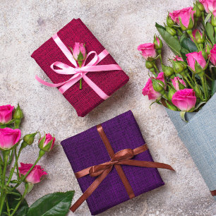 Realistisch Jute Rustiek Burgundy Lavendel & Paars Inpakpapier Vel