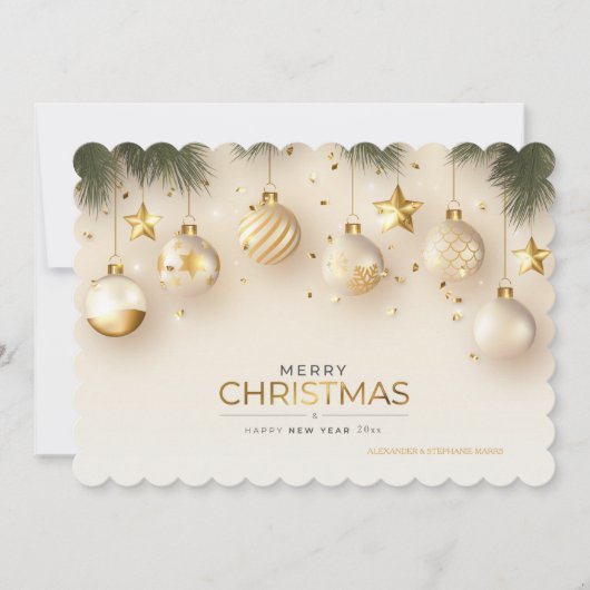 Realistisch kerstversieringsfeest Kaart (Voorkant)
