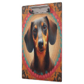 Realistisch kleurrijk Border Schattige Dachshund H Klembord (Links)