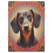 Realistisch kleurrijk Border Schattige Dachshund H Klembord (Achterkant)