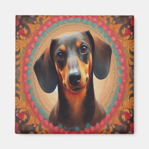 Realistisch kleurrijk Border Schattige Dachshund H Magneet
