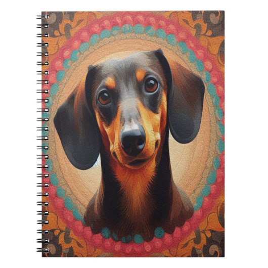 Realistisch kleurrijk Border Schattige Dachshund H Notitieboek (Voorkant)