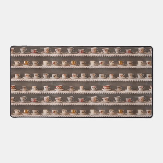 Realistisch koffietheebekertje op schelpdierentuin bureaumat (Voorkant)