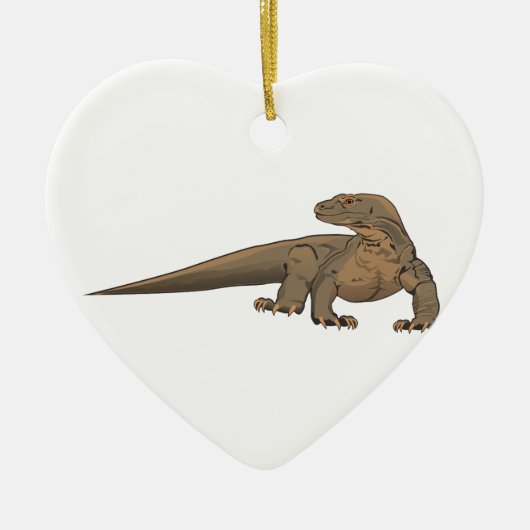Realistisch Komodo Dragon/Monitor Lizard Keramisch Ornament (Voorkant)
