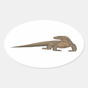 Realistisch Komodo Dragon/Monitor Lizard Ovale Sticker