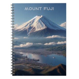 Realistisch landschap met Mount Fuji Japan Reis Notitieboek