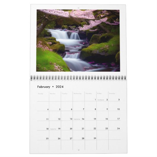 Realistisch landschapskalender Fantasy Kalender (Feb 2024)