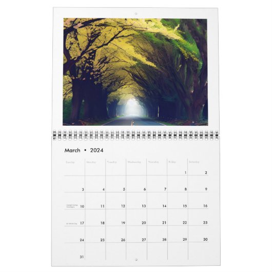 Realistisch landschapskalender Fantasy Kalender