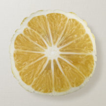 Realistisch Lemon Slice Round Accent-Sierkussen
