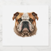 Realistisch leuk engels bulldog profiel sparkling wijnetiket (Enkel label)