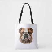 Realistisch leuk engels bulldog profiel tote bag (Voorkant)