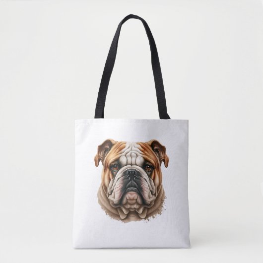 Realistisch leuk engels bulldog profiel tote bag (Voorkant)