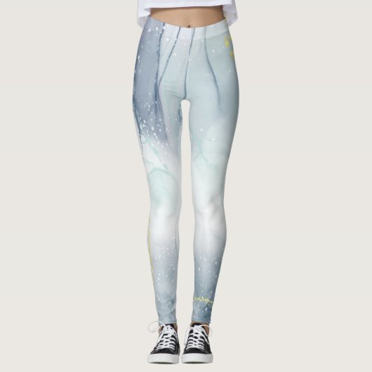 Realistisch liquide marmer met goud leggings (Voorkant)