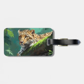 Realistisch luipaard in Oerwoud Animal Art Bagagelabel (Achterkant horizontaal)