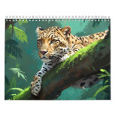 Realistisch luipaard in Oerwoud Animal Art Kalender (Hoes)
