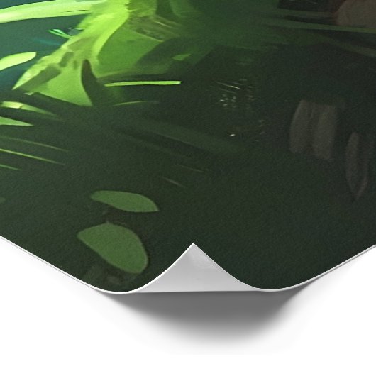 Realistisch luipaard in Oerwoud Animal Art Poster (Hoek)