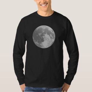 Realistisch Maanoppervlak Grafisch Volle Maan T-shirt