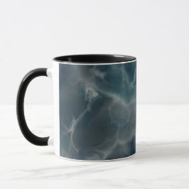Realistisch marineblauw marmerontwerp mok
