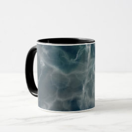 Realistisch marineblauw marmerontwerp mok