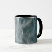 Realistisch marineblauw marmerontwerp mok (Voorkant rechts)