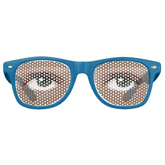 Realistisch menselijk Man Eyes Lifelike Retro Zonnebril (Voorkant)