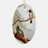 Realistisch met ruby-Throated Hummingbird Art Keramisch Ornament (Rechts)