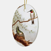 Realistisch met ruby-Throated Hummingbird Art Keramisch Ornament (Links)