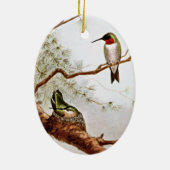 Realistisch met ruby-Throated Hummingbird Art Keramisch Ornament (Achterkant)
