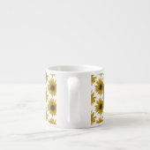 Realistisch monogram zonnebloem 3D-patroonmonogram Espresso Kop (Achterkant)