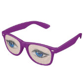 Realistisch mooie menselijke blauwe ogen retro zonnebril (Gekanteld)