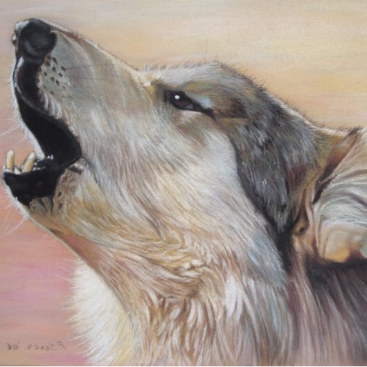 realistisch natuurschilderij van een grijze wolf d legpuzzel