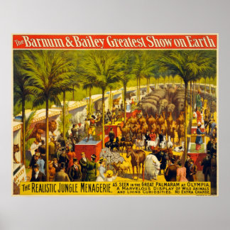 Realistisch Oerwoud Menagerie Circus Poster