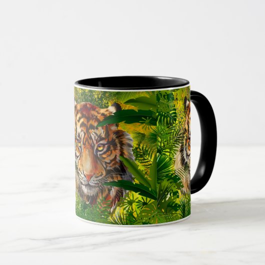Realistisch Oerwoud Tiger Coffee-Mok - Tiger Mok (Voorkant rechts)