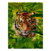 Realistisch Oerwoud Tiger Poster Art Glossy - Tige (Voorkant)