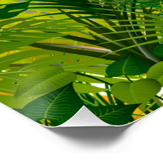 Realistisch Oerwoud Tiger Poster Art Glossy - Tige (Hoek)