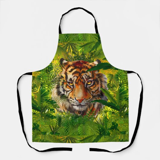 Realistisch Oerwoud Tiger Schort Green (Voorkant)