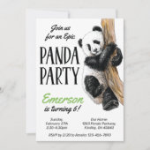 Realistisch Panda Beer Birthday Party, elke leefti Kaart (Voorkant)