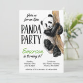 Realistisch Panda Beer Birthday Party, elke leefti Kaart (Staand voorkant)