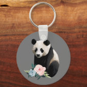 Realistisch Panda met Rozen Sleutelhanger (Voorkant)