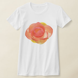 Realistisch Perzik Waterlelie Bloem T-Shirt