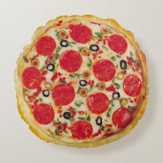 Realistisch Pizza Pillow Rond Kussen (Voorkant)