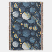 realistisch Planeten illustratie patroon Deken (Voorkant Verticaal)