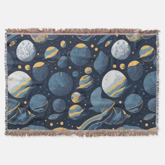realistisch Planeten illustratie patroon Deken (Voorkant)