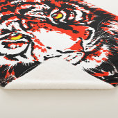 Realistisch Red Tiger Head Sherpa Blanket Sherpa Deken (3/4)