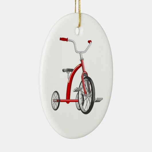 Realistisch-rode driewieler keramisch ornament (Rechts)