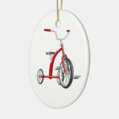 Realistisch-rode driewieler keramisch ornament (Links)