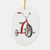 Realistisch-rode driewieler keramisch ornament (Voorkant)