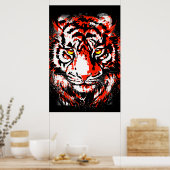 Realistisch Rode Tijger - Poster van Tiger (Keuken)