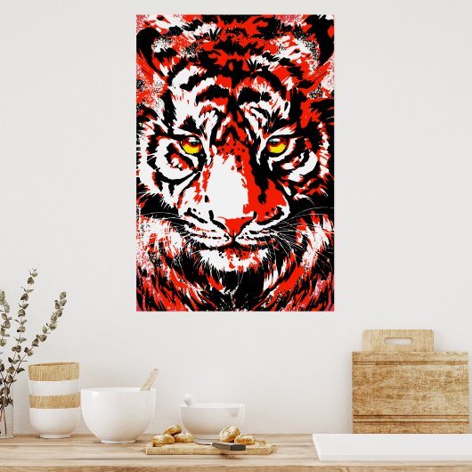 Realistisch Rode Tijger - Poster van Tiger (Keuken)